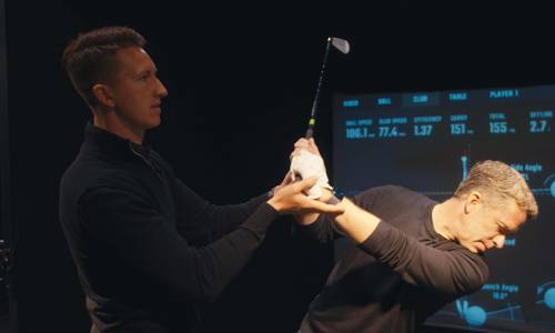 PGA Professional Gary Munro helps Sky Sports presenter improve his game