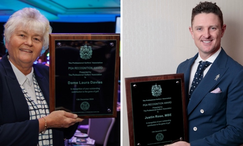 Justin Rose and Dame Laura Davies honoured with PGA Recognition Award