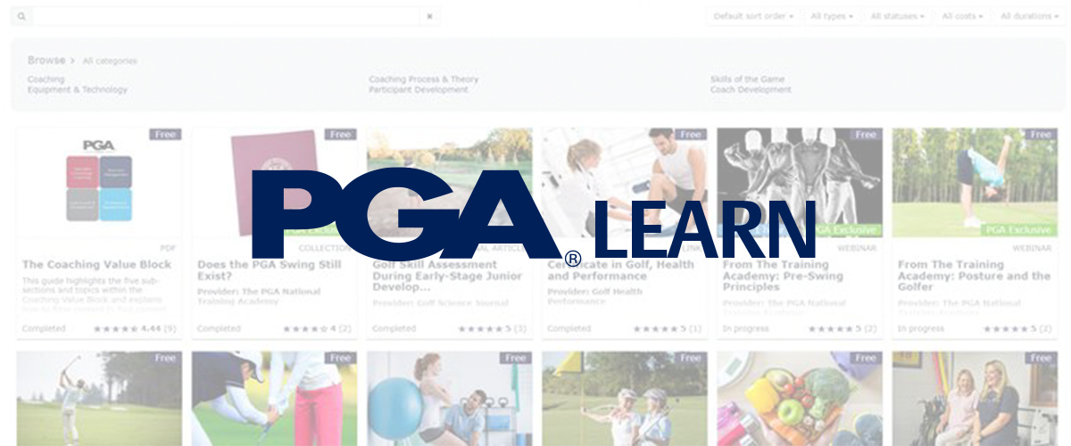 New developments on the PGA Learn portal