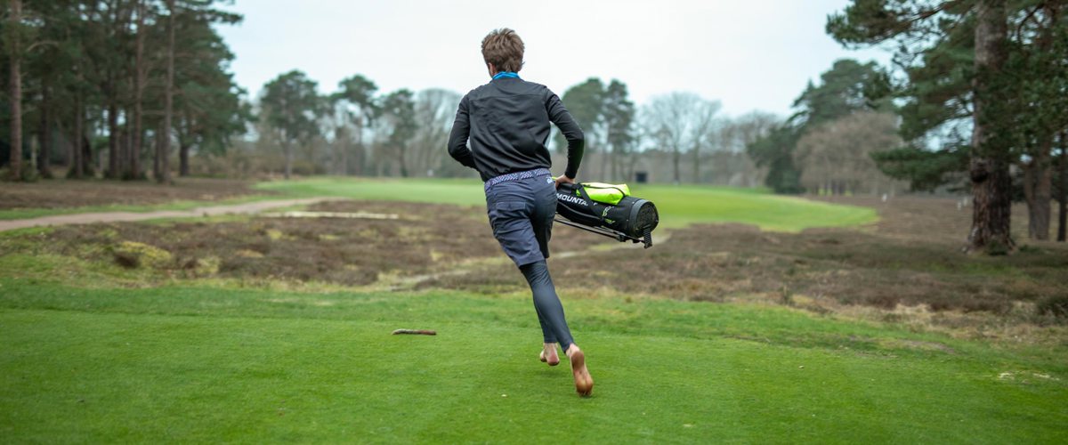 ‘Iron Golfer’ completes barefoot round in 45 minutes